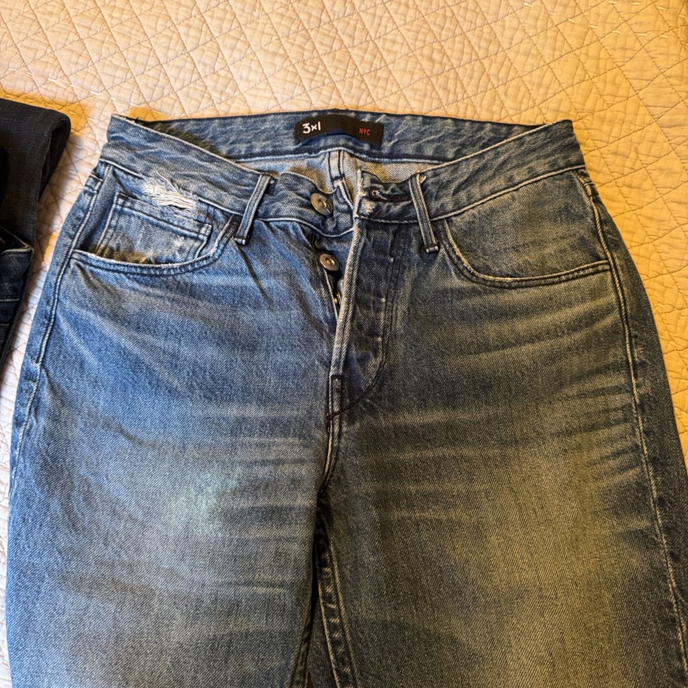 3x1 NYC Classic Indigo Jeans size 24 kick flare cropped leg